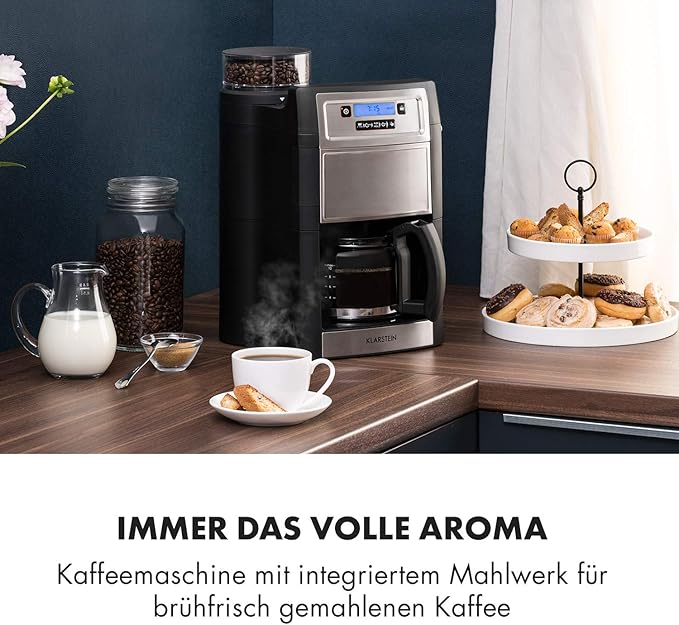 Klarstein Aromatica II Coffee Machine with Grinder — Silver
